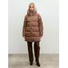 Подовжена зимова куртка світло-коричневого кольору, утеплена штучним пухом р. XS Подовжена зимова куртка світло-коричневого кольору, утеплена штучним пухом р. XS