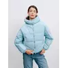 Укорочена світло-блакитна стьобана куртка з капюшоном р. S Укорочена світло-блакитна стьобана куртка з капюшоном р. S
