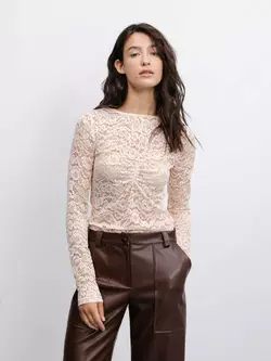 Бежева футболка з довгим рукавом р. XS Бежева футболка з довгим рукавом р. XS