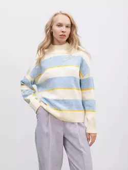 Теплий светр в блакитно-помаранчеву смужку р. XS Теплий светр в блакитно-помаранчеву смужку р. XS