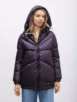 Подовжена утеплена стьобана куртка  зі штучним пухом.р.S Подовжена утеплена стьобана куртка  зі штучним пухом.р.S