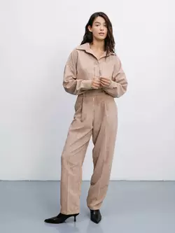 Класичні брюки із защипами, виконані з фактурної тканини р. XS Класичні брюки із защипами, виконані з фактурної тканини р. XS