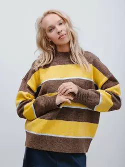 Сучасний светр у  смужку, помірний оверсайз р. XS Сучасний светр у  смужку, помірний оверсайз р. XS